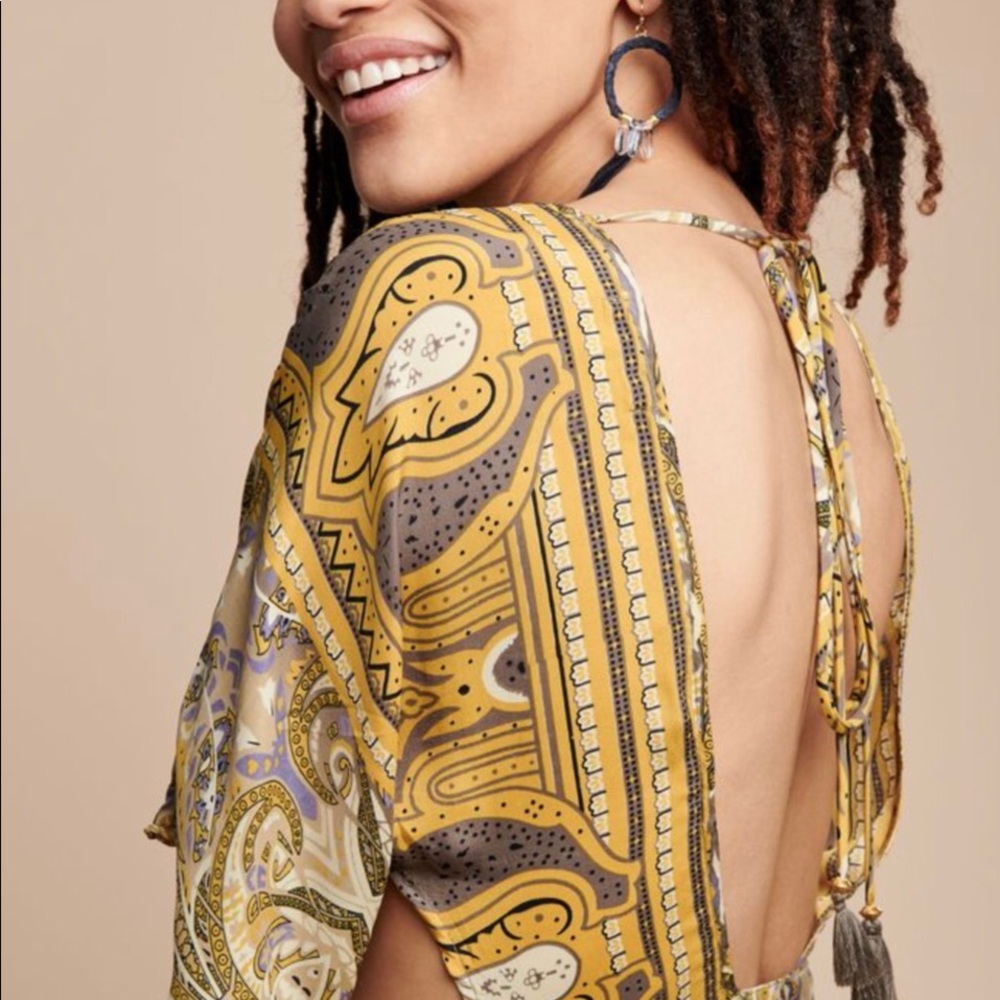 Earthbound yellow silk dress